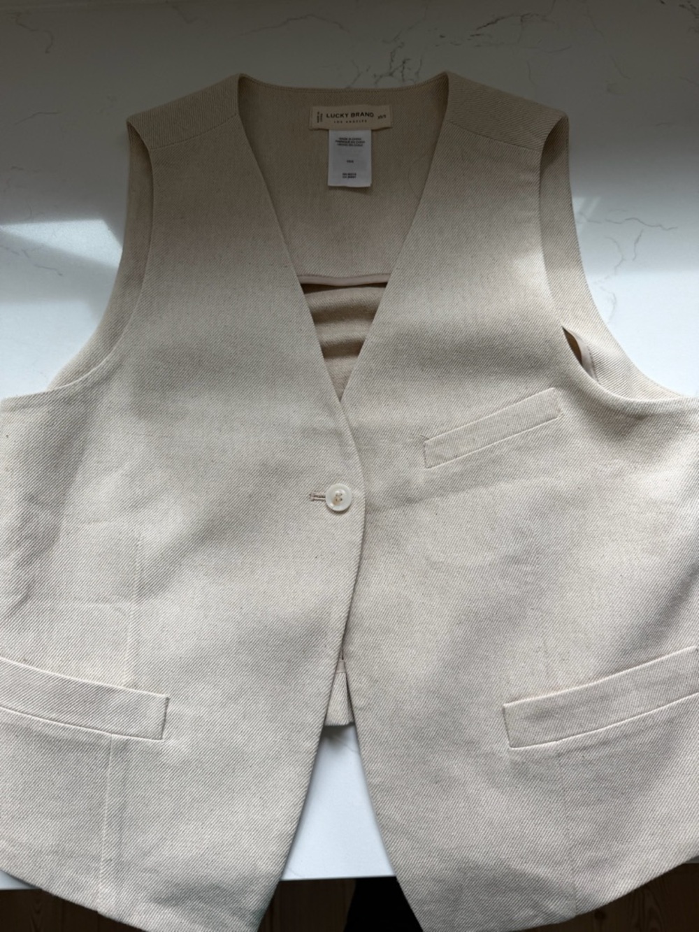 Lucky Brand Beige Cream Vest